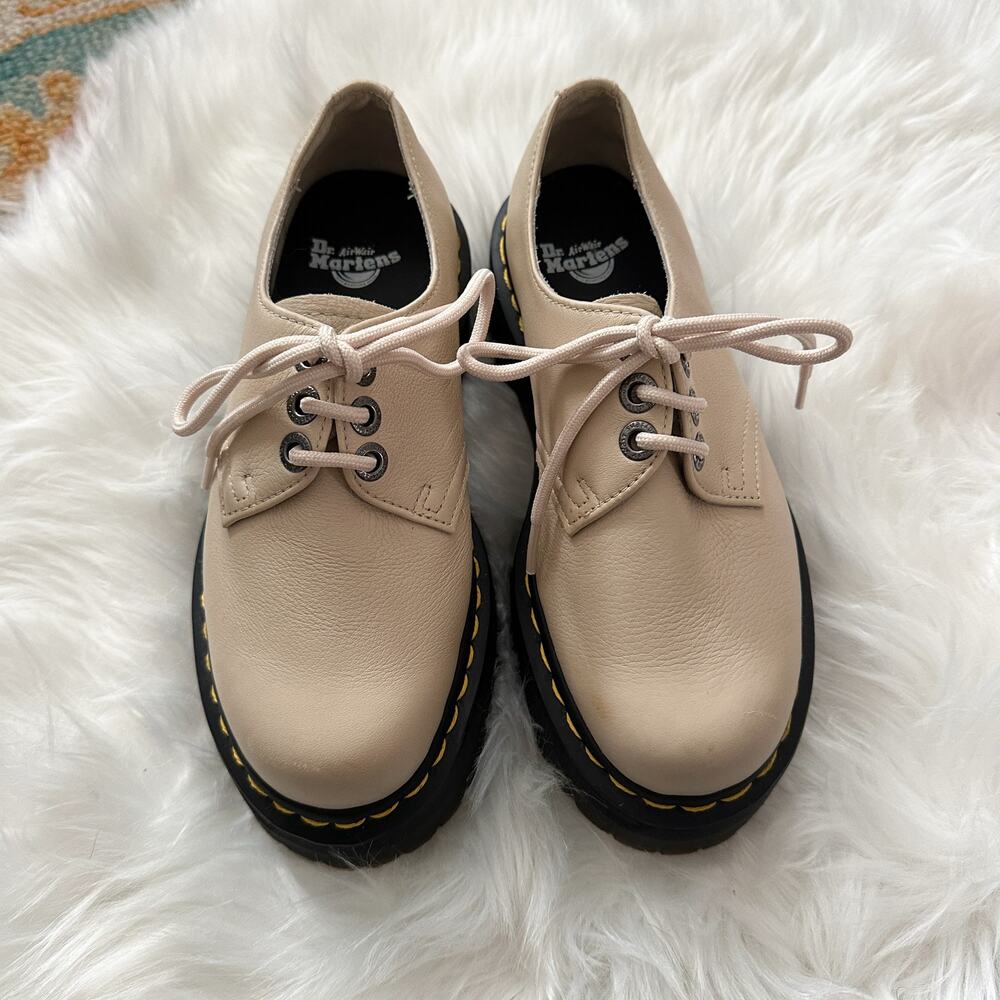 Dr. Martens 1461 II Pisa Leather Platform Shoes in Parchment Beige Size 6 - Picture 5 of 6